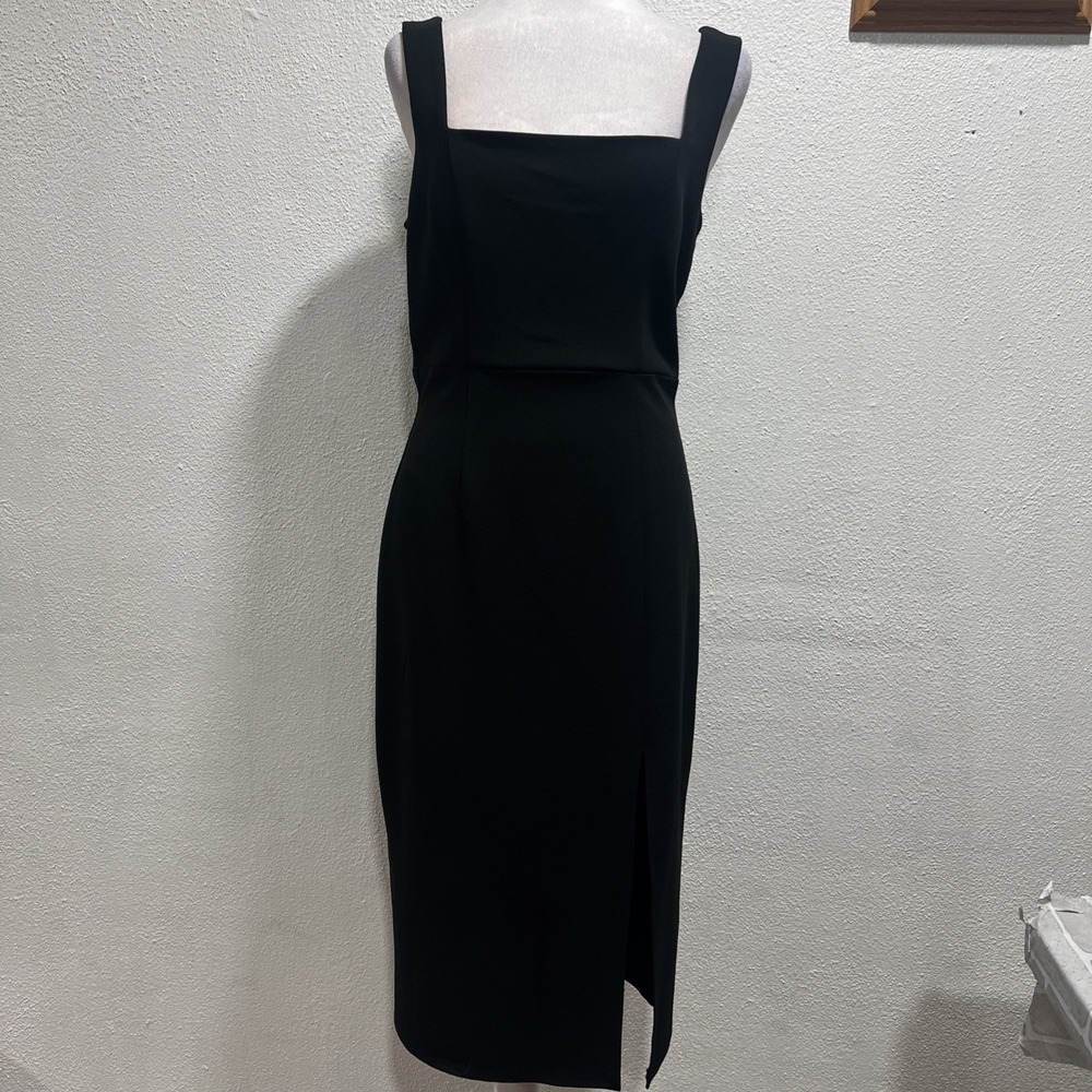 SPEECHLESS Black Square-Neck Pullover Bodycon Knee-Length Dress SZ L Stretch